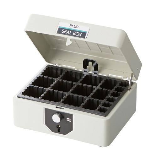 （まとめ買い）プラス スチール印箱 小 科目印収容数45個 エルグレー SB-005 〔3個セット〕 【北海道・沖縄・離島配送不可】 14,164円