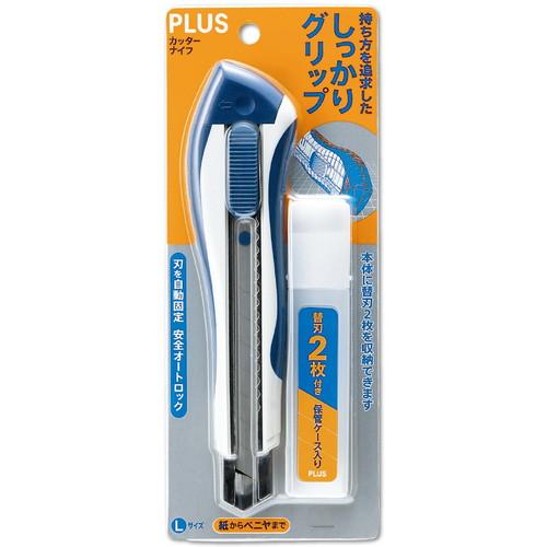 （まとめ買い）プラス カッターナイフ L CU-005 〔5本セット〕 【北海道・沖縄・離島配送不可】 ペーパー・軽作業用カッター