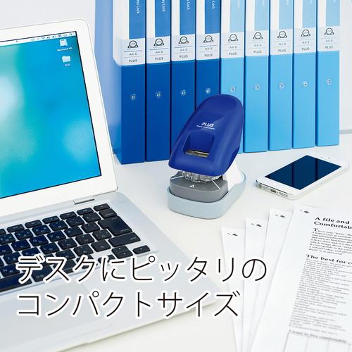 （まとめ買い）プラス 針なしホッチキス ペーパークリンチ 卓上型 ブルー SL-112A 〔3個セット〕 【北海道・沖縄・離島配送不可】_4