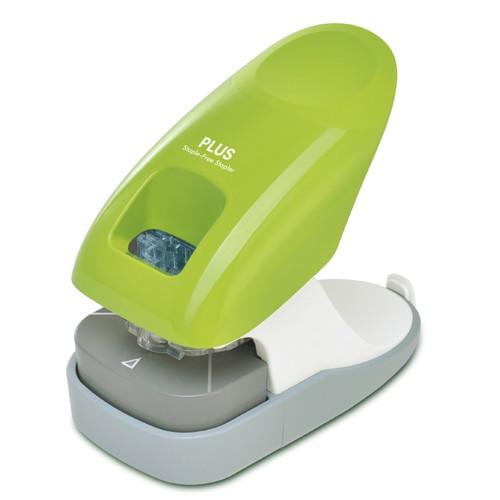 （まとめ買い）プラス 針なしホッチキス ペーパークリンチ 卓上型 グリーン SL-112A 〔3個セット〕 【北海道・沖縄・離島配送不可】