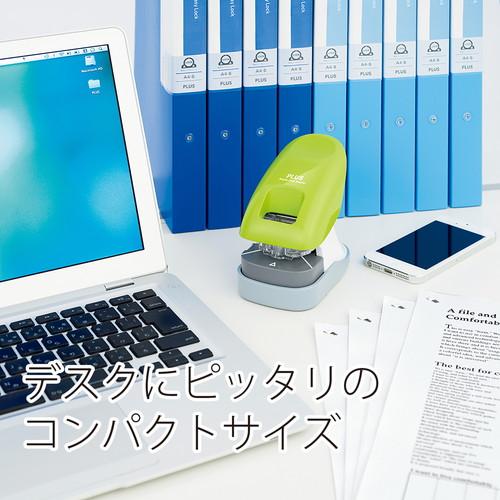 （まとめ買い）プラス 針なしホッチキス ペーパークリンチ 卓上型 グリーン SL-112A 〔3個セット〕 【北海道・沖縄・離島配送不可】_4