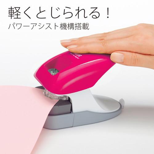 （まとめ買い）プラス 針なしホッチキス ペーパークリンチ 卓上型 ピンク SL-112A 〔3個セット〕 【北海道・沖縄・離島配送不可】_2