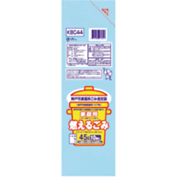 神戸市 燃えない45L10枚入透明 KBC43 〔まとめ買い（60袋×5ケース）合計300袋セット〕 38-605の通販は 41,314円