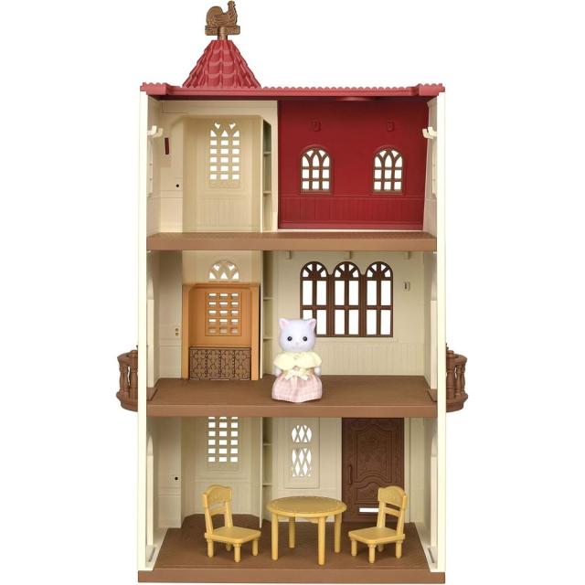 エポック社 シルバニアファミリー おうち 赤い屋根のエレベーターのあるお家 ハ-49 STマーク認証 3歳以上 おもちゃ ドールハウス 【北海道・沖縄・離島配送不可】