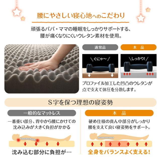 ファミリーマットレス敷布団シリーズ 〔ts120669〕 ふかふか上層部のみ（下層マットレスなし） 幅300cm 厚さ3cm アイボリー 【北海道・沖縄・離島配送不可】_11