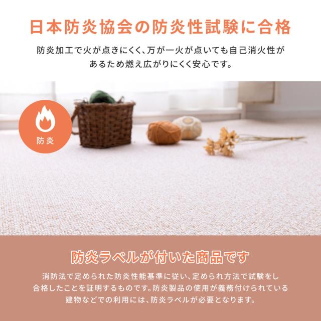 防炎・撥水付き国産高機能カーペット 〔ts121308〕 江戸間 4.5帖（261×261cm） ブルー 【北海道・沖縄・離島配送不可】_2