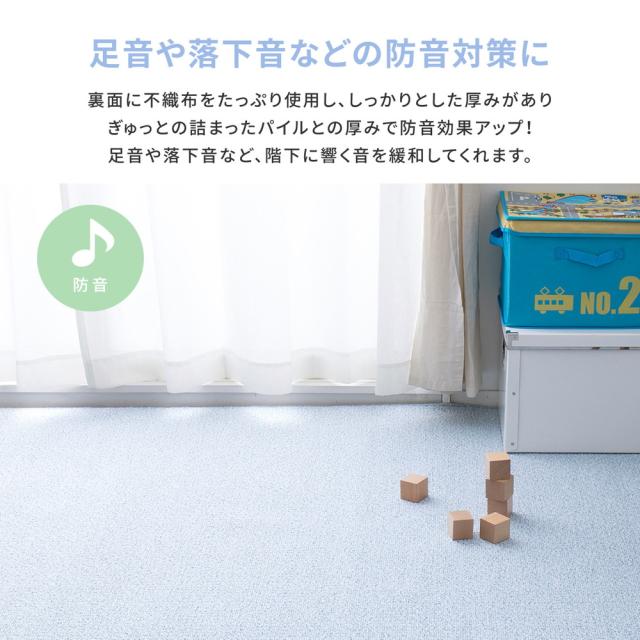 防炎・撥水付き国産高機能カーペット 〔ts121308〕 江戸間 4.5帖（261×261cm） ブルー 【北海道・沖縄・離島配送不可】_5