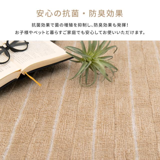 立体織の平織カーペット 〔メテオ〕 江戸間 8帖（352×352cm