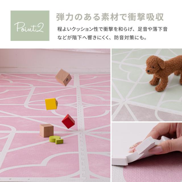 レトロデザインのジョイントマット 〔キュロス〕 36枚セット 60×60×1.2cm グレー 【北海道・沖縄・離島配送不可】_3
