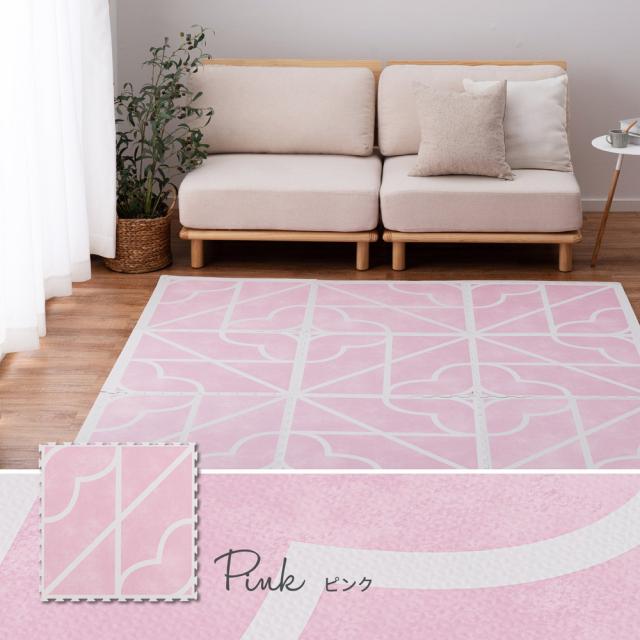 レトロデザインのジョイントマット 〔キュロス〕 36枚セット 60×60×1.2cm グレー 【北海道・沖縄・離島配送不可】_12