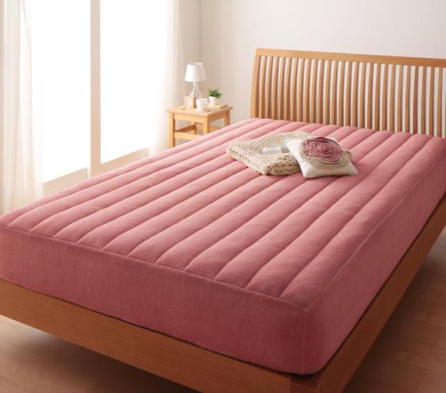 20色から選べる!マイクロファイバー パッド一体型ボックスシーツ〔中わたボリュームタイプ〕 ダブル モスグリーンの通販は 7,505円