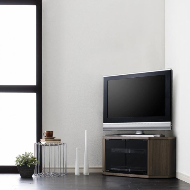 薄型コーナーロータイプテレビボード〔Venus〕ベヌス　スモールタイプ ウォールナットブラウンの通販は