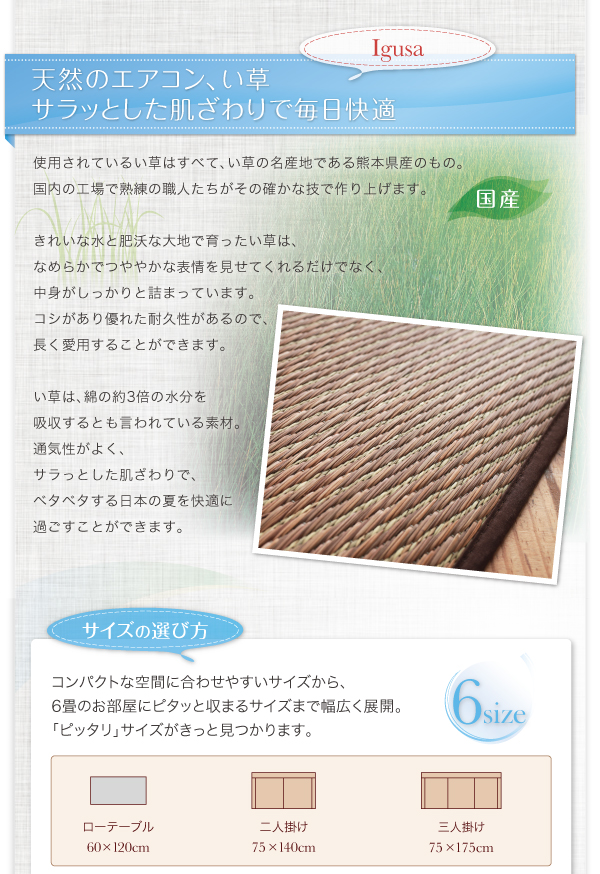 30タイプから選べる国産ふっくらい草ラグ〔Sidy〕シディ 191×250cm グリーン 【北海道・沖縄・離島配送不可】_6