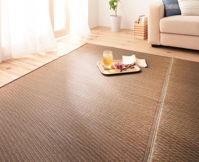 30タイプから選べる国産ふっくらい草ラグ〔Sidy〕シディ 191×250cm ライトブラウン 【北海道・沖縄・離島配送不可】