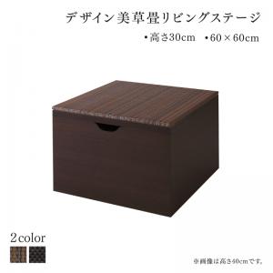 国産 収納付き美草畳リビングステージ 〔風凛〕 畳ボックス収納 60×60cm(半畳×1) ロータイプ(高さ30cm) 〔畳色〕セピアの通販は