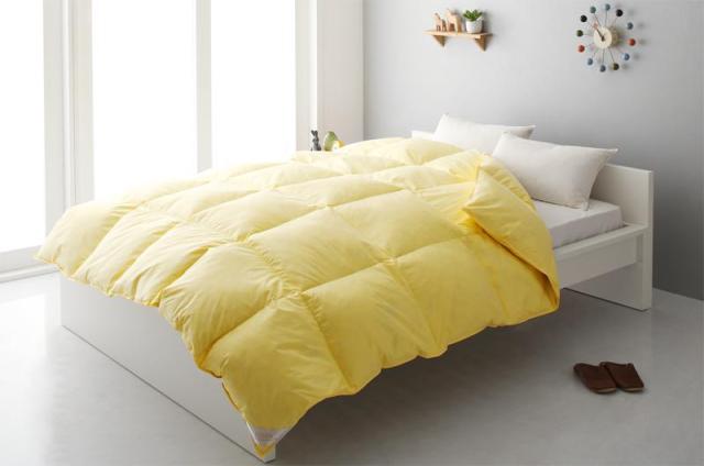 新20色羽根掛け布団 ダブル ミルキーイエローの通販は