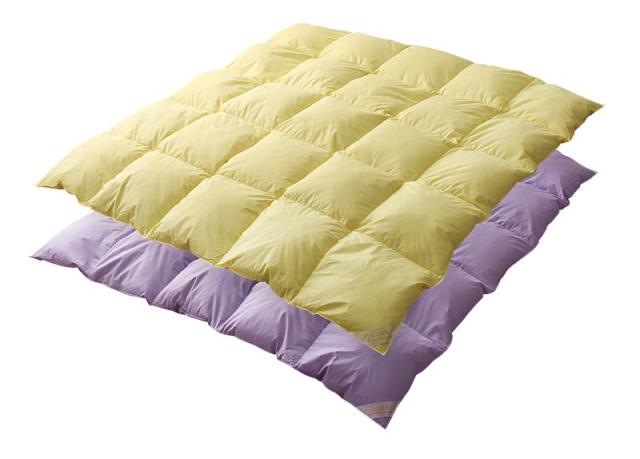 カラフル羽根掛け布団 2枚セット ダブル ミルキーイエロー×ラベンダーの通販は