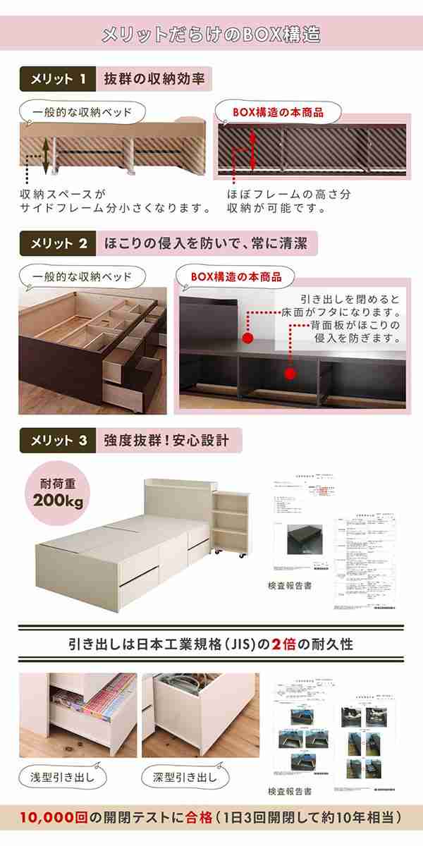 スライド収納付き コンパクト チェストベッド 〔Compact-IN スライド収納付き コンパクト チェストベッド 〔Compact-IN