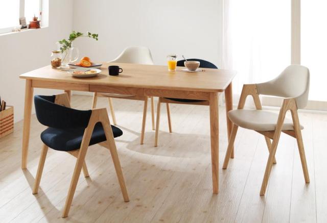 天然木タモ無垢材ダイニング〔Cyfri〕シフリ 5点セットC 〔ハイタイプ〕ネイビー 〔ロータイプ〕アイボリーの通販は