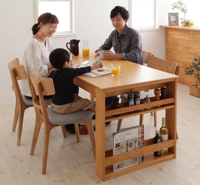 〔組立設置料込み〕天然木オーク材エクステンションダイニング〔Festia〕フェスティア/5点セット(テーブル+チェア×4)の通販は