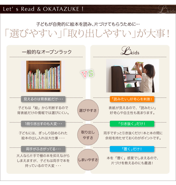 ソフト素材キッズファニチャー 〔L'kids〕エルキッズ 〔棚付絵本ラック