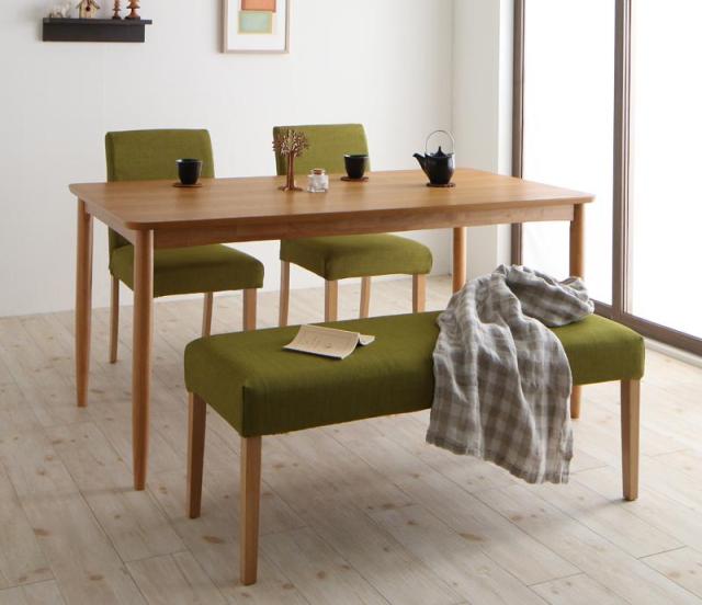 [組立設置付]洗えるカバーリングダイニング [Wash] 4点セットB テーブルW150+チェア×2+ベンチ×1 ベンチ ブラウン チェア ブラウンの通販は