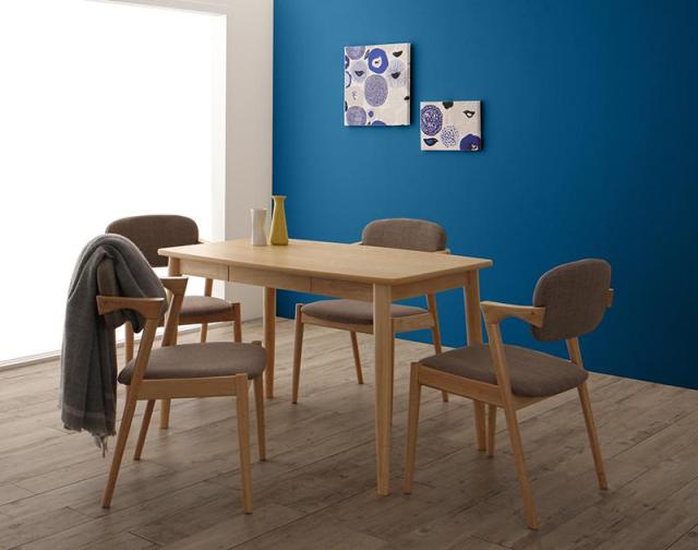 北欧スタイルダイニングシリーズ 〔OLIK〕オリック 5点セット（テーブルW115＋チェア4脚） 〔チェア座面〕チャコールグレー4脚 【北海道・沖縄・離島配送不可】