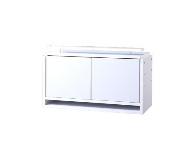 コレクションラック ワイド 上置きロータイプ単品（本体なし） 高さ45〜72 奥行39 ブラックの通販は