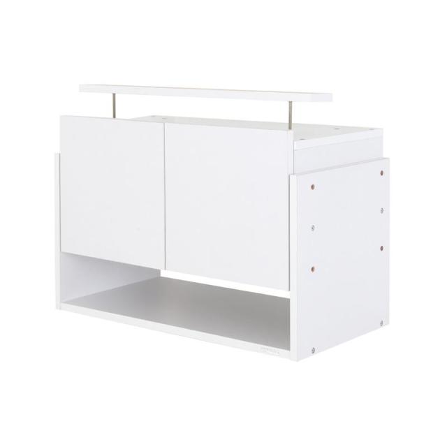 LEDコレクションラック ワイド 上置きロータイプ単品（本体なし） 高さ45〜72 奥行39 ブラック 【北海道・沖縄・離島配送不可】