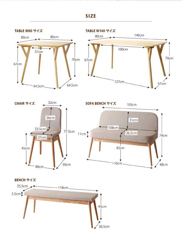 やさしい色合いの北欧スタイル ソファベンチ ダイニング 〔Peony〕ピアニー ダイニングテーブルのみ（W80） 単品販売の通販はau PAY  マーケット - フジックス | au PAY マーケット－通販サイト