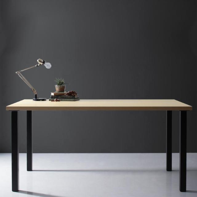 天然木天板 スチール脚 モダンデザインテーブル 〔Gently〕ジェントリー アッシュ材 ナチュラル ストレート脚 W150 ナチュラルの通販は