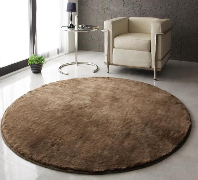 防ダニ・消臭・防炎・抗アレルギー機能付きフェイクファーラグ〔Rojye〕ロジェ 直径150cm アイボリーの通販は