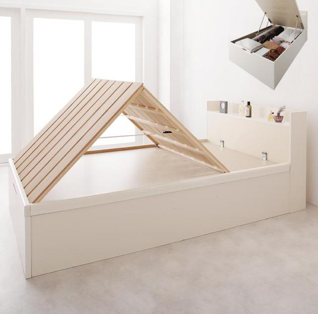 国産 頑丈 すのこ 跳ね上げ式 大容量収納ベッド Long force ロングフォルス シングル 深さラージ 〔フレーム色〕ダークブラウンの通販は 135,648円