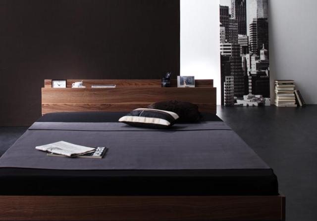 棚/コンセント付き フロアベッド [W.coRe]ダブルコア [国産カバー