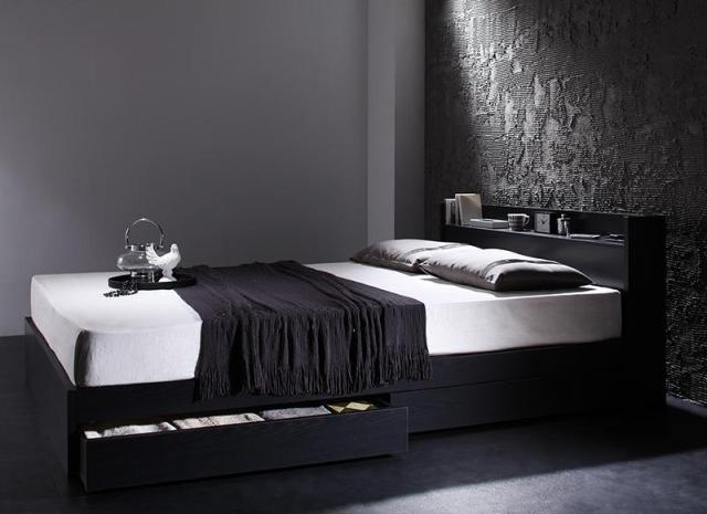 棚・コンセント付き収納ベッド[VEGA][ヴェガ]スタンダードボンネル