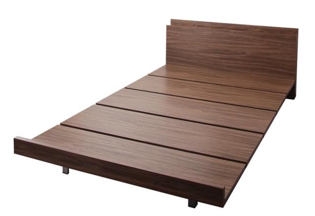 〔組立設置料込み〕棚・コンセント付き モダンデザイン ローベッド 〔Tschues〕チュース 〔ベッドフレームのみ・マットレスなし〕 クイーン(Q×1)の通販は