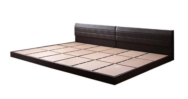 親子で寝られる 棚付き レザー連結ベッド ファミリーナ ラテックス入り国産ポケットコイルマットレス付き ワイドK220(S+SD) フレーム色:ホワイト 親子で寝られる 棚・コンセント付き レザー連結ベッド 〔Familiena