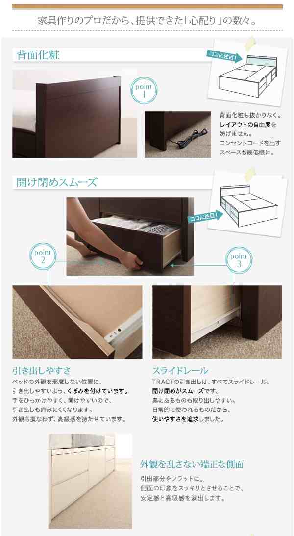 〔組立設置料込み〕大容量収納 ファミリーチェストベッド 〔TRACT〕トラクト 〔ベッドフレームのみ・マットレスなし〕 C+C ワイドK200 〔フレーム色〕ダークブラウンの通販は