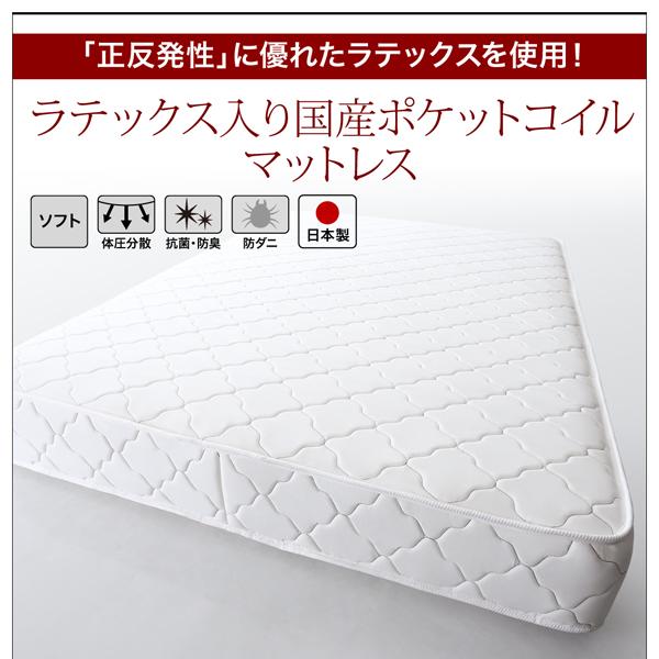 棚・コンセント付き レザーすのこベッド 〔Ivan〕イヴァン 〔ラテックス入り国産ポケットコイルマットレス付き〕 ダブル 〔フレーム色〕ホワイト 【北海道・沖縄・離島配送不可】_4