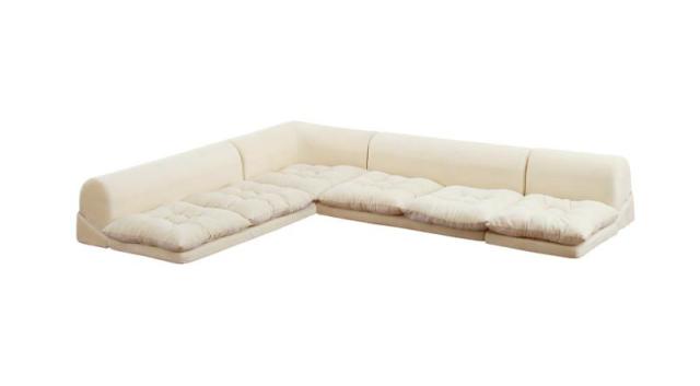 マイクロファイバー フロアコーナーソファ 〔mofｌi〕モフリ ソファ4点セット L字 1Pサイズ+2Pサイズ×2+コーナー ネイビー 【北海道・沖縄・離島配送不可】