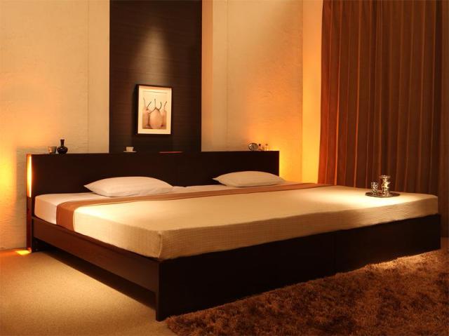 高さ調整できる国産ファミリーベッド 〔LANZA〕ランツァ 〔ゼルトスプリングマットレス付き〕 ワイドK280(D×2) 〔フレーム色〕ホワイト 〔マットレス色〕ブラックの通販は