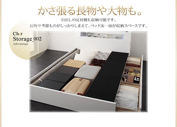 モダンライト・コンセント収納付きベッド 〔Cher〕シェール 〔スタンダードボンネルコイルマットレス付き〕 ダブル 〔フレーム色〕ホワイト 〔マットレス色〕ホワイトの通販は