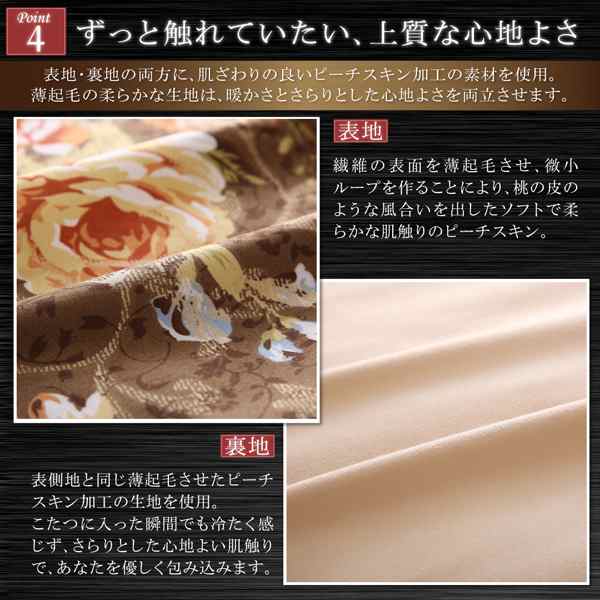 国産 高級 花柄 ボリューム大判こたつ布団 〔Loana〕ロアナ 国産 高級 花柄 ボリューム大判こたつ布団 〔Loana〕ロアナ