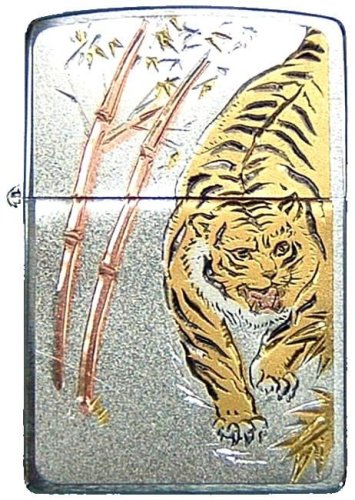 Zippo(ジッポ) 200FB電鋳板プレート貼り デンチュウバン タイガー.MB オイルライター 【北海道・沖縄・離島配送不可】