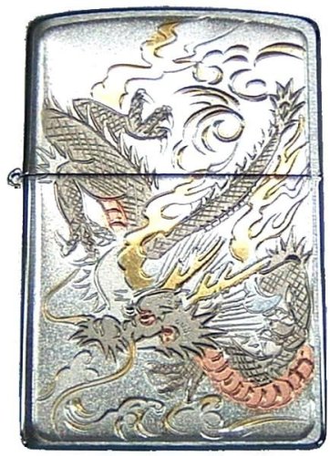 Zippo(ジッポ) 200FB電鋳板プレート貼り デンチュウバン ドラゴン.MB オイルライター 【北海道・沖縄・離島配送不可】