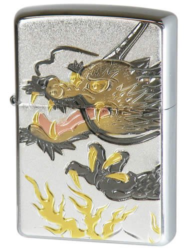 Zippo(ジッポ) 電鋳板プレート貼り デンチュウバン ドラゴン2 オイルライター 【北海道・沖縄・離島配送不可】