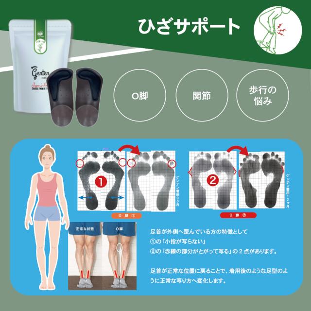 部位別サポート ゲンテンインソール レディース メンズ 姿勢 矯正 靴の中敷き 中敷き 体幹 genten 肩こり 首の痛み ひざの痛み 腰痛 O脚 外反母趾 冷え むくみ 正規代理店 ギフト 父の日 母の日_12