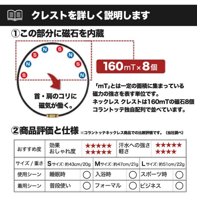 【正規販売店】 コラントッテ ネックレス クレスト プレミアム 磁気ネックレス Colantotte_10
