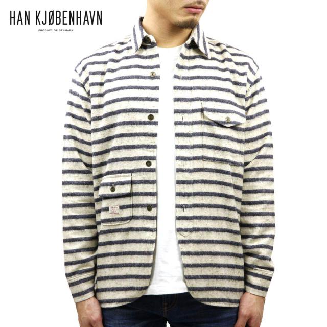 ハン HAN KJOBENHAVN 正規販売店 メンズ アーミーシャツ ARMY SHIRT ホワイトブルー D15S25 クリスマス プレゼント ラッピング