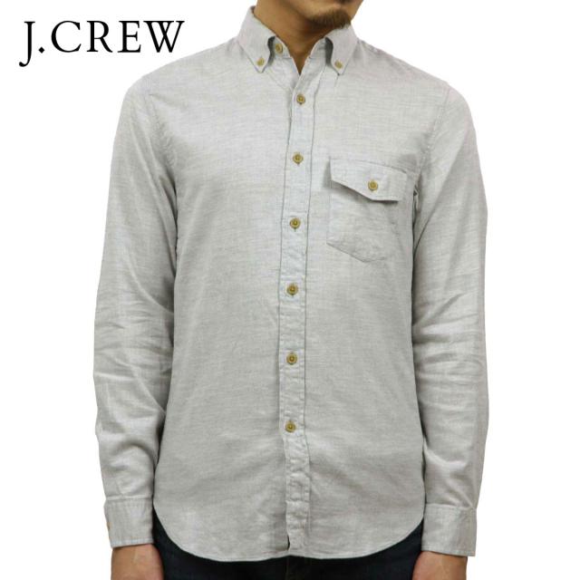 ジェイクルー シャツ メンズ 正規品 J.CREW 長袖シャツ ボタンダウンシャツ B/D SHIRT IN BRUSHED TWILL グレー D00S20 クリスマス プレゼント ラッピング